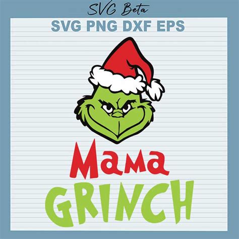 Mama Grinch SVG, Christmas Grinch SVG, Mama Grinch With Santa Hat SVG ...