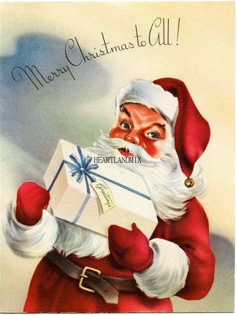 Vintage Antique Santa Claus Merry Christmas Digital Image | Etsy