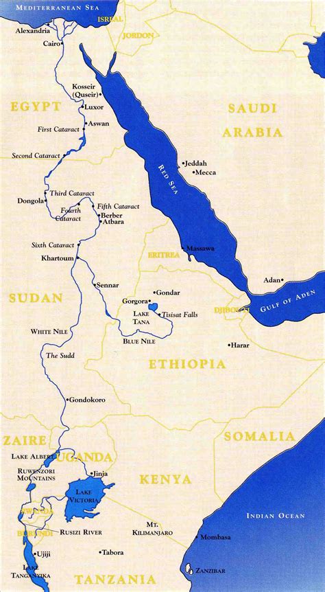 Map Of Africa Nile River Valley