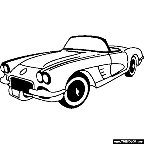 100% free coloring page of a 1953 Chevrolet Corvette. Color in this picture of a 1953 Chevrolet ...