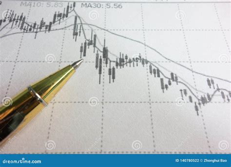 K-line Chart of Stock and Pen Stock Photo - Image of close, finance: 140780522