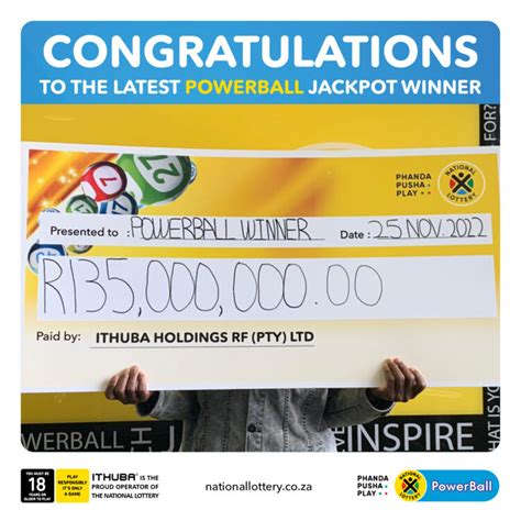 PowerBall jackpot This is what a R135 million cheque looks like