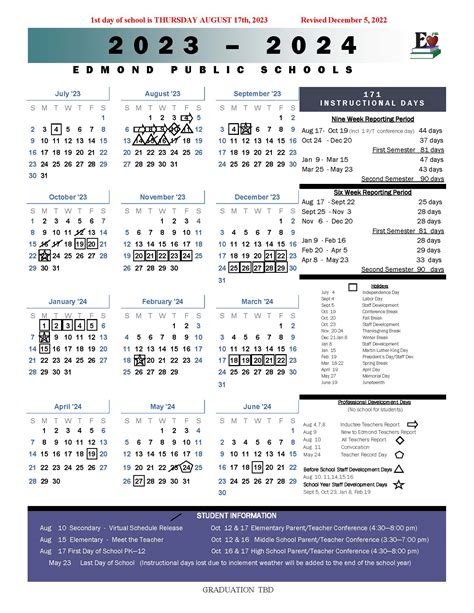 Calendar | Edmond Public Schools