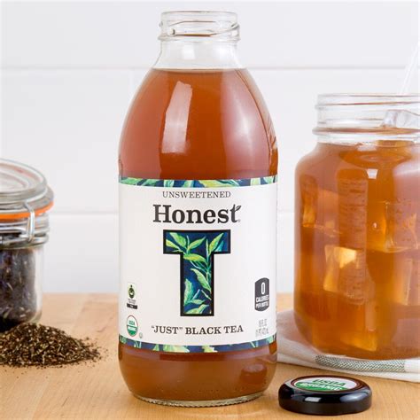 Honest Tea 16 oz. Unsweetened "Just" Black Iced Tea - 12/Case