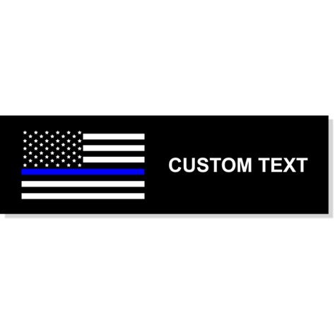 Custom Text Police Flag Rectangle Bumper Sticker | 3" x 10 ...