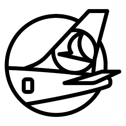 Airplane Tail Logo Line Icon Airlines Concept Tail With Logo Of Arlines ...