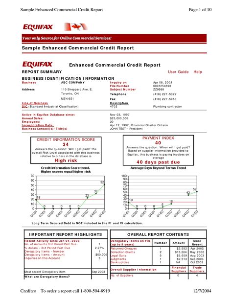 Credit Report Template - Free Printable Documents