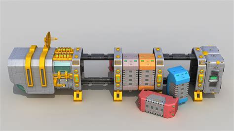 space cargo ship 3d model