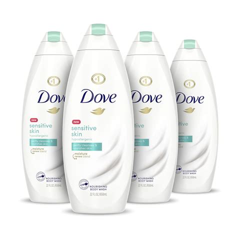 Dove Body Wash Hypoallergenic and Sulfate Free Sensitive Skin Effectively Washes Away Bacteria ...