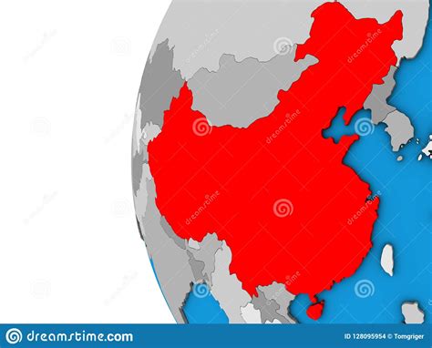 China on 3D globe stock illustration. Illustration of countries - 128095954