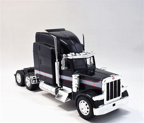 New Ray 1:32 Peterbilt 379 Semi Trailer Diecast Model Truck Black Gray | eBay