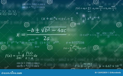 Mathematical Formulas. Abstract Green Background with Math Equations ...