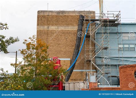 Waste Chute Used in Construction Demolition Stock Image - Image of ...