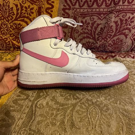 Custom pink nike air force 1 highs. Lightly worn... - Depop