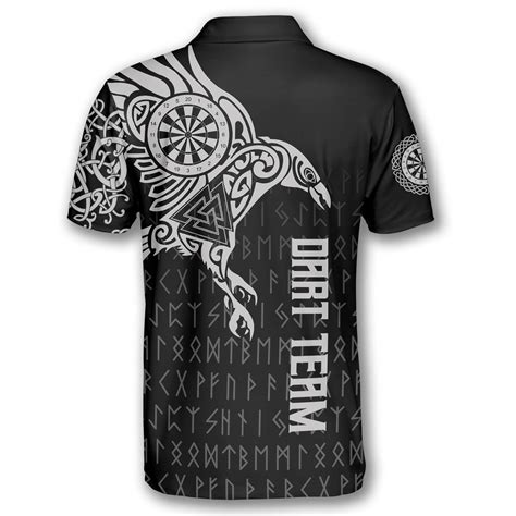 Viking The Raven Of Odin Viking Tattoo Custom Darts Shirts for Men ...