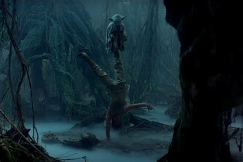 Luke, training with Master Yoda on the swamp planet, Dagobah | Star ...