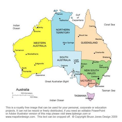 Australian States And Territories Map - Printable Map