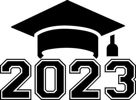 2023 Graduation Cap SVG Class of 2023 black and white design template ...