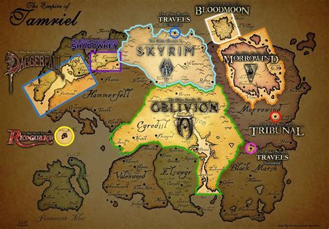 Map of tamriel and the locations of each game | Games | Pinterest ...