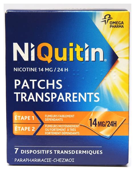 NIQUITIN 7 PATCHS TRANSPARENTS TRANSDERMIQUES 14MG/24H - Parapharmacie ...