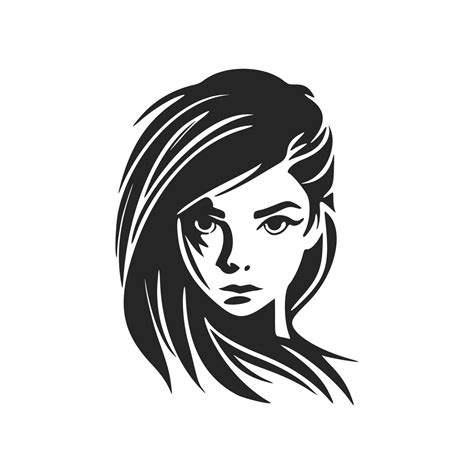 Black and white logo depicting a beautiful and sophisticated girl. A bold and dynamic logo that ...