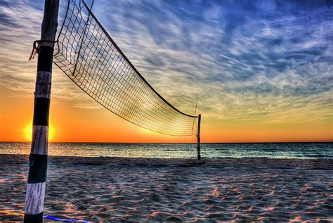 Beach Volleyball Net At Sunset Photograph by Paul Thompson - Fine Art ...