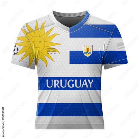 Soccer shirt in colors of uruguayan flag. National jersey for football ...