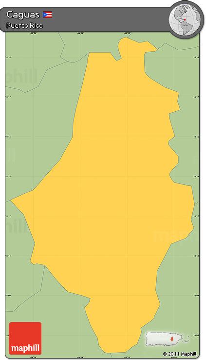 Free Savanna Style Simple Map of Caguas