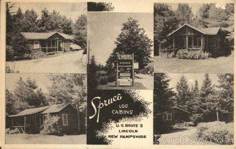 Spruce Log Cabins Lincoln, NH Postcard