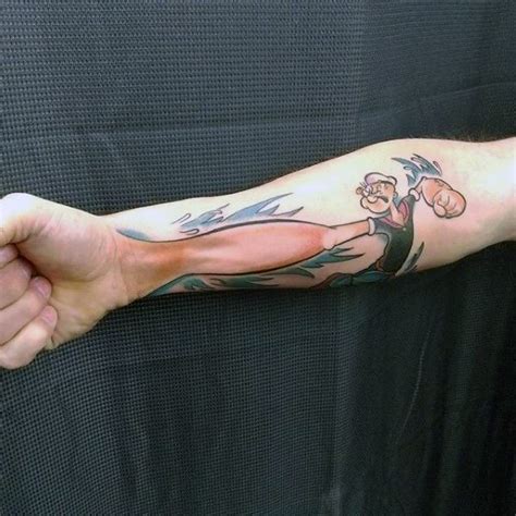 3d Popeye Forearm Tattoo On Man 3d Tattoos, Skull Tattoos, Tattoos And Piercings, Tattoos For ...