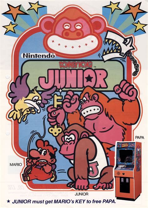 Supper Mario Broth - Arcade flyer for Donkey Kong Jr. | Retro games poster, Donkey kong junior ...