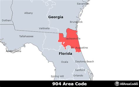 904 Area Code Map