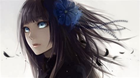 Anime Girl With Black Hair And Blue Eyes Wallpapers - 1920x1080 - 387292