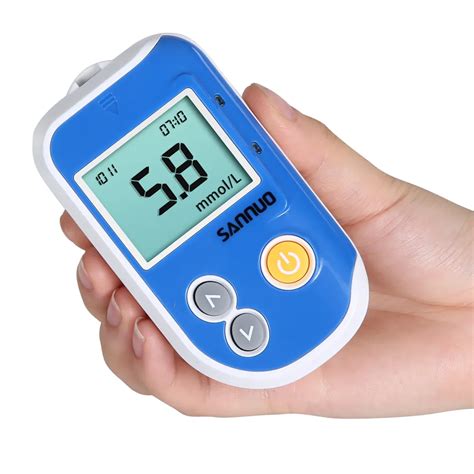 Free Code Blood Glucose Meter Sannuo GA 6 with Strips Lancets Medical Diabetic Monitor Blood ...