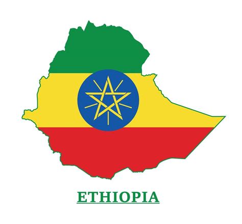 Ethiopia National Flag Map Design, Illustration Of Ethiopia Country ...