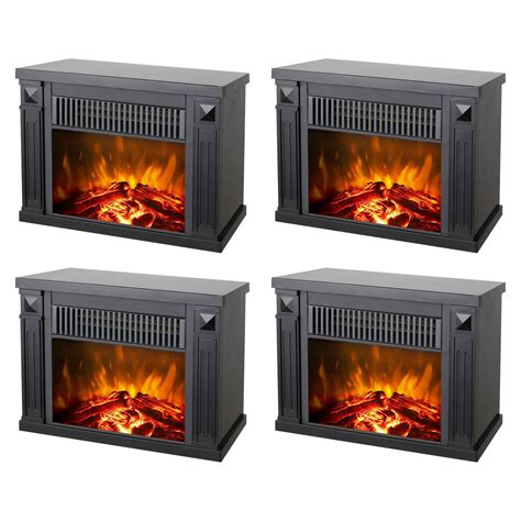 Konwin Small Electric Tabletop Artificial Faux Fireplace Space Heater ...