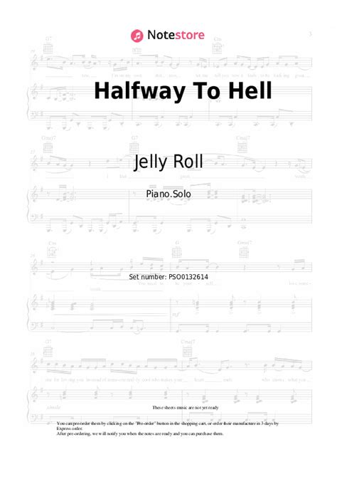 Halfway To Hell piano sheet music Jelly Roll in Note-Store.com | Piano ...