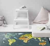 Kids world map with animals kids vinyl carpet - TenStickers