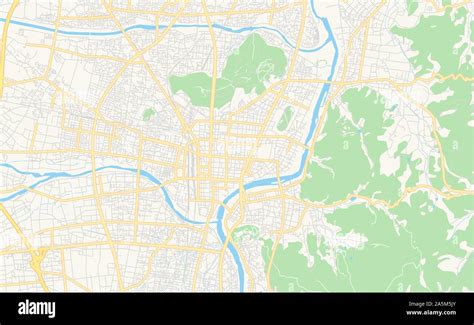 Printable street map of Fukushima, Prefecture Fukushima, Japan. Map ...