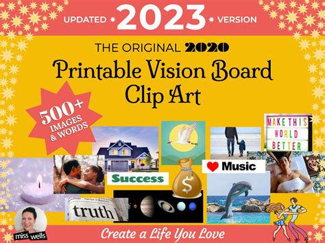 2023 Printable Vision Board Clip Art Updated 2020 - Etsy