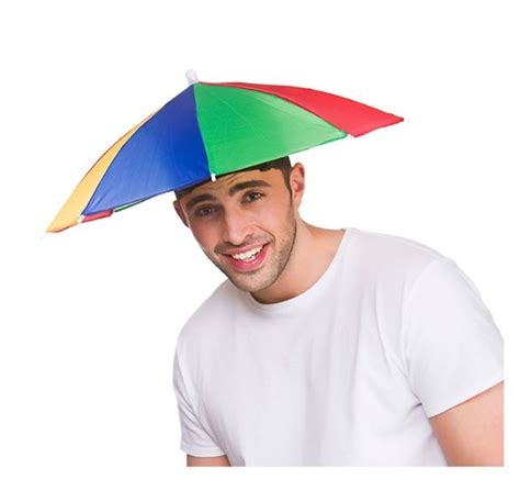 Colorful Head Umbrella | Parasol | Umbrella hat - Breaklight.be | Dress up shop - Party shop ...