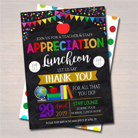 Teacher Appreciation Invitation Template Free