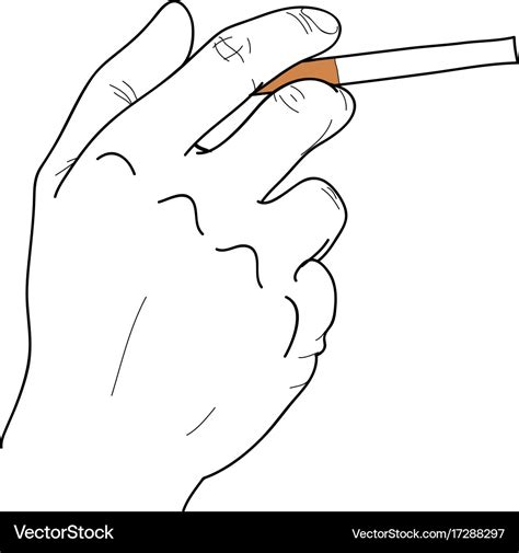 Hand hold cigarette Royalty Free Vector Image - VectorStock