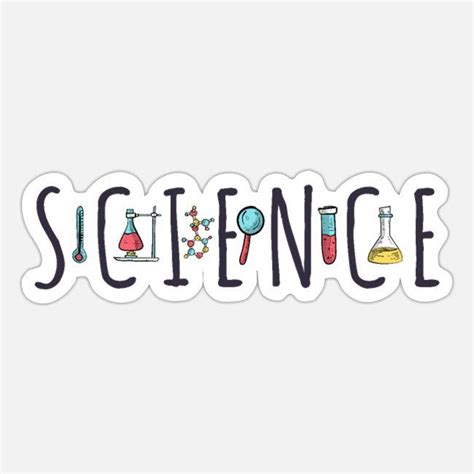 'Science' Sticker | Spreadshirt | Science stickers, Science templates, Science notebook cover