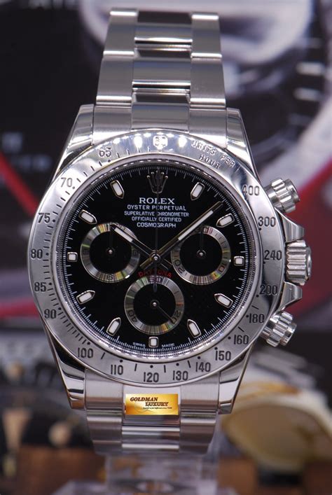 [SOLD] ROLEX OYSTER PERPETUAL DAYTONA STAINLESS STEEL CHRONOGRAPH BLAC ...