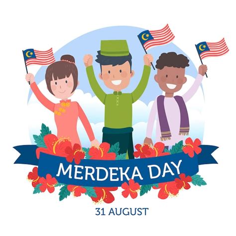 Premium Vector | Merdeka malaysia independence day