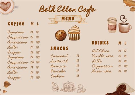 coffee & breakfast menu for cafe & food cart Template | PosterMyWall