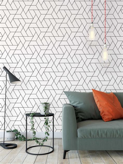 Geometric Wallpaper Kids Room Wallpaper Grey Wallpaper - Etsy