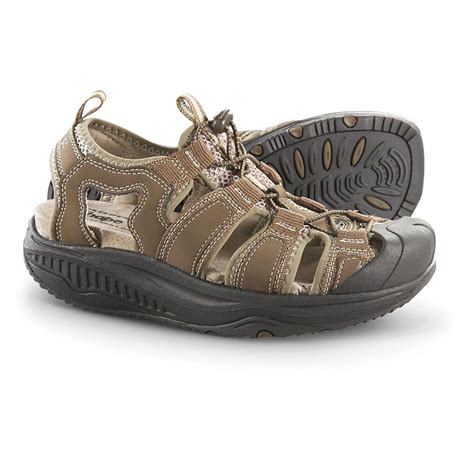 Men's Skechers® Shape - ups® Unwind Sandals, Brown - 213646, Sandals & Flip Flops at Sportsman's ...