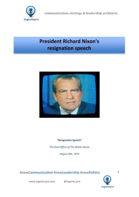 President Richard Nixon's resignation speech | PDF